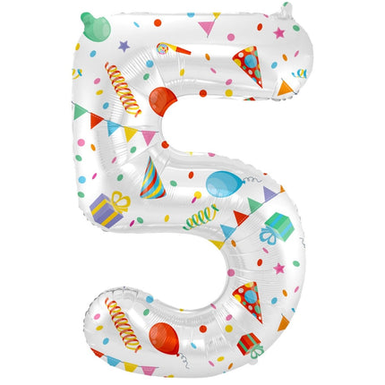 Cijfer Ballon 5 Jaar Feest Leeg 86cm van Folat koop je bij Partywinkel