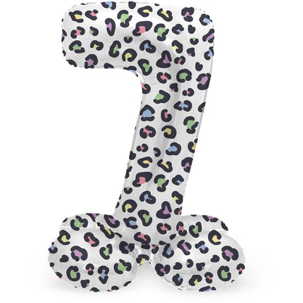 Cijfer Ballon 7 Jaar Panter Met Standaard Leeg 72cm van Folat koop je bij Partywinkel