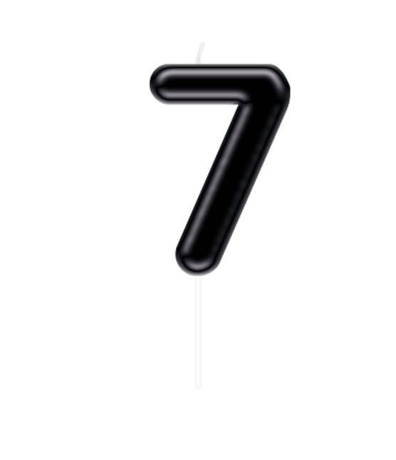 Cijfer Kaars 7 Zwart van Paper Dreams koop je bij Partywinkel