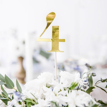 Cijfer Prikkers Goud 25,5cm 11st van Partydeco koop je bij Partywinkel