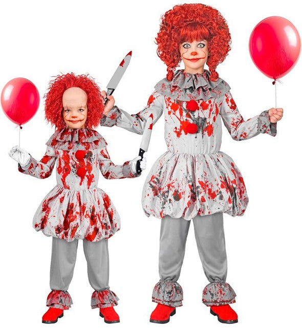 Clown Kostuum Grijs Rood Kind van Widmann koop je bij Partywinkel