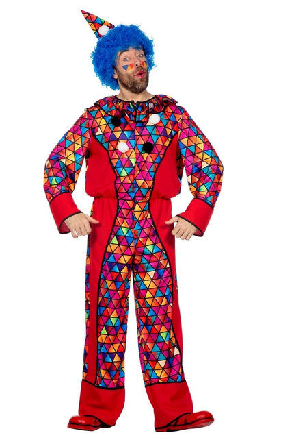 Clownspak Blauw Rood Heren van Wilbers & Wilbers koop je bij Partywinkel