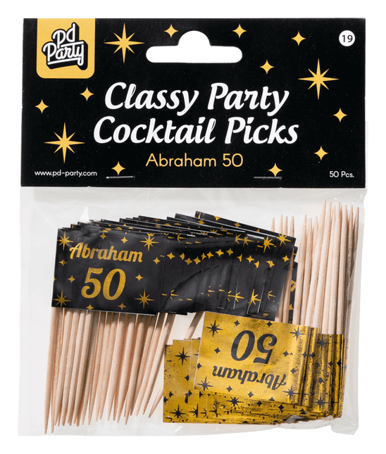 Cocktailprikkers Abraham 6,5cm 50st van Paper Dreams koop je bij Partywinkel