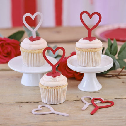 Cocktailprikkers Hartjes 5cm 6st van Ginger Ray koop je bij Partywinkel