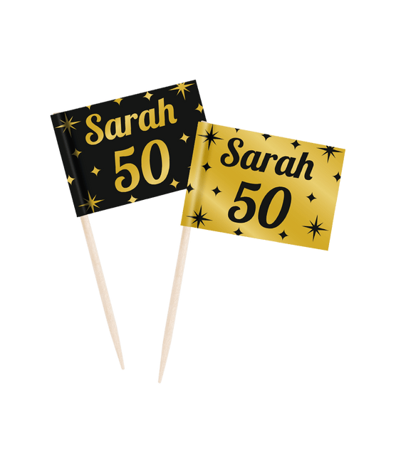 Cocktailprikkers Sarah 6,5cm 50st van Paper Dreams koop je bij Partywinkel