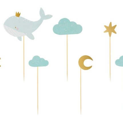 Cocktailprikkers Walvis 7st van Partydeco koop je bij Partywinkel