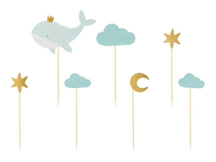 Cocktailprikkers Walvis 7st van Partydeco koop je bij Partywinkel