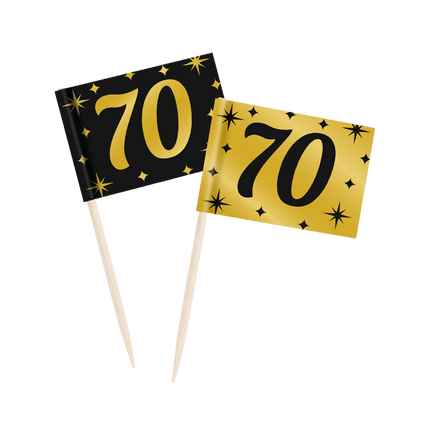 Cocktailprikkers70 Jaar 6,5cm 50st van Paper Dreams koop je bij Partywinkel
