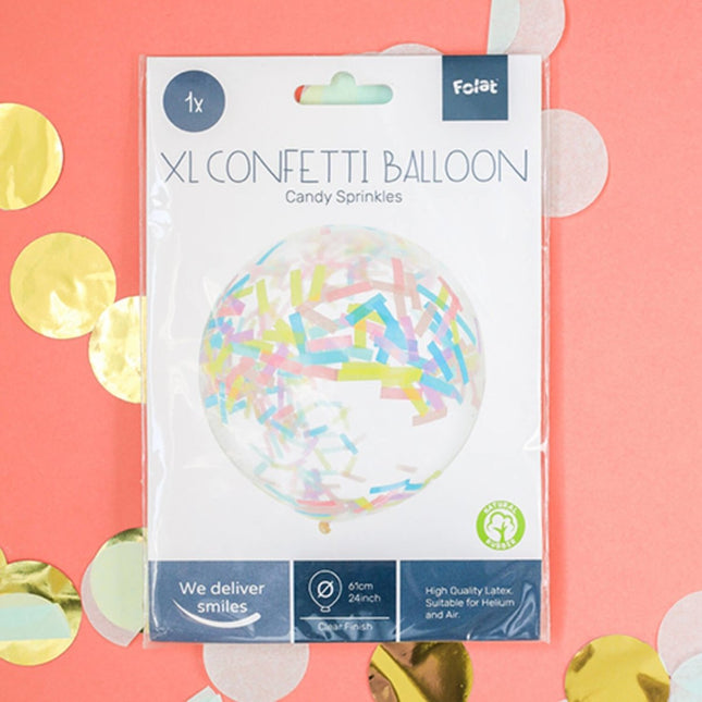 Confetti Ballon Pastel 61cm van Folat koop je bij Partywinkel