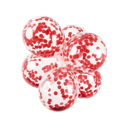 Confetti Ballonnen Rood 30cm 6st van WeFiesta koop je bij Partywinkel