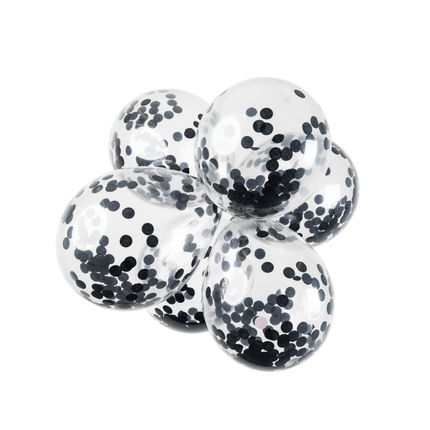 Confetti Ballonnen Zwart 30cm 6st van WeFiesta koop je bij Partywinkel