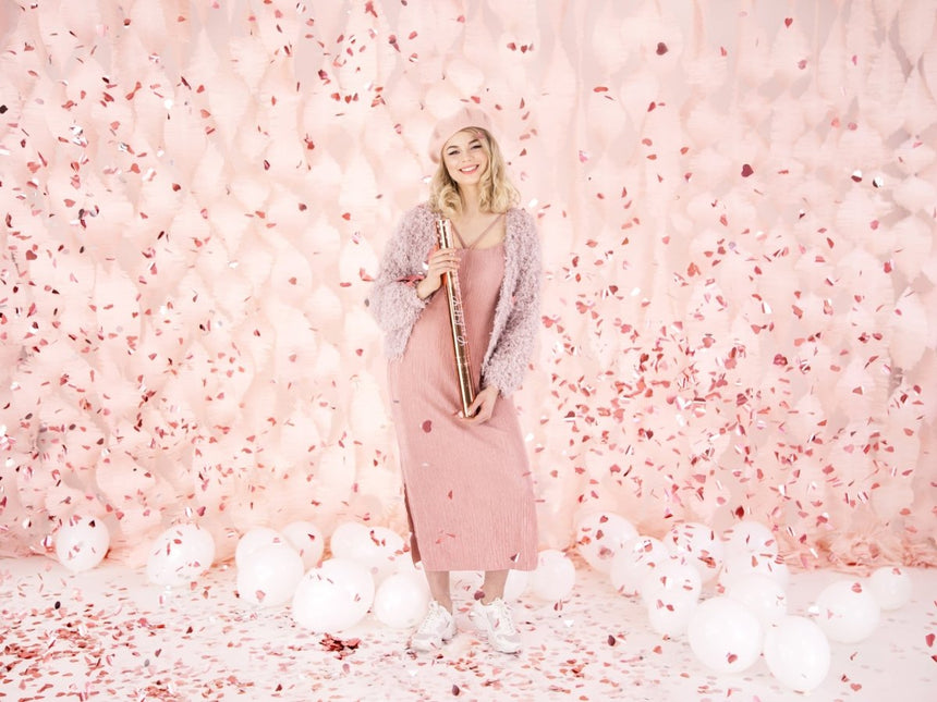 Confetti Kanon Hartjes Rose Goud 60cm van Partydeco koop je bij Partywinkel