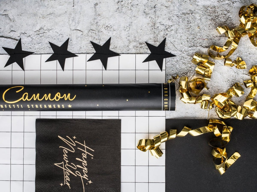 Confetti Kanon Serpentine Goud 60cm van Partydeco koop je bij Partywinkel