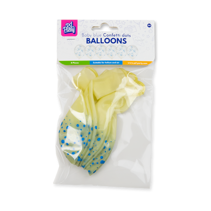 Blå ballonger med prickar, 30 cm, 6 st