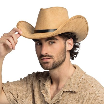 Cowboy Hoed Beige Bronco van Boland koop je bij Partywinkel