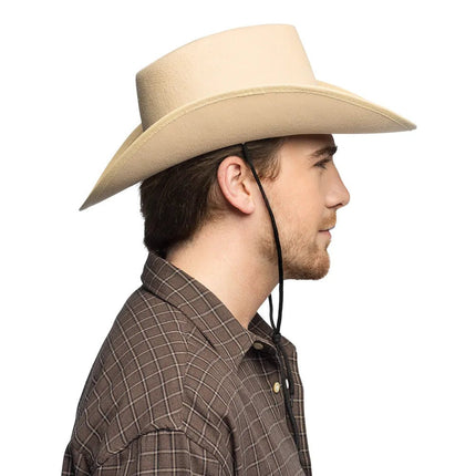 Cowboy Hoed Beige Wyatt van Boland koop je bij Partywinkel
