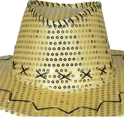 Cowboy Hoed Goud Pailletten van Fiestas Guirca koop je bij Partywinkel