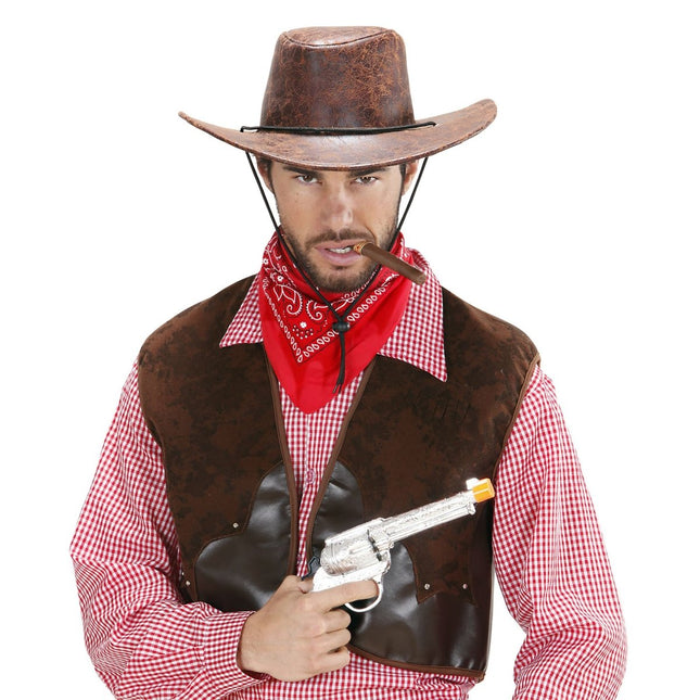 Cowboy Hoed Lederlook van Widmann koop je bij Partywinkel