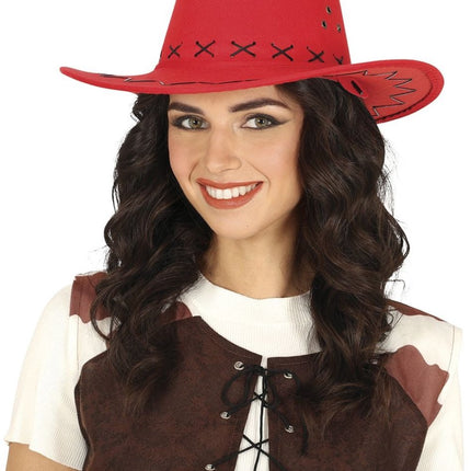 Cowboy Hoed Rood van Fiestas Guirca koop je bij Partywinkel