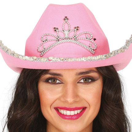 Cowboy Hoed Roze Dames van Fiestas Guirca koop je bij Partywinkel