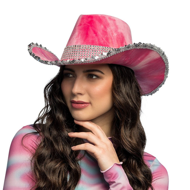 Cowboy Hoed Roze Glitters van Boland koop je bij Partywinkel