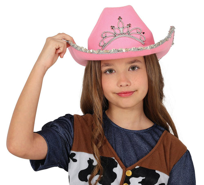 Cowboy Hoed Roze Kind van Fiestas Guirca koop je bij Partywinkel