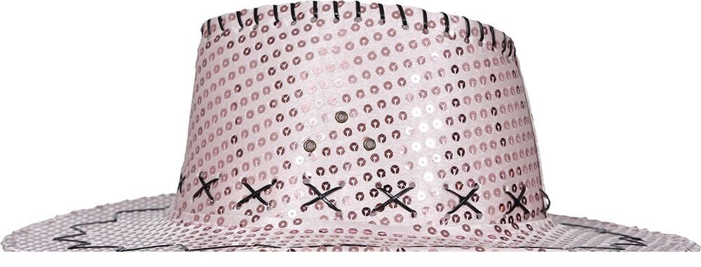 Cowboy Hoed Roze Pailletten van Fiestas Guirca koop je bij Partywinkel