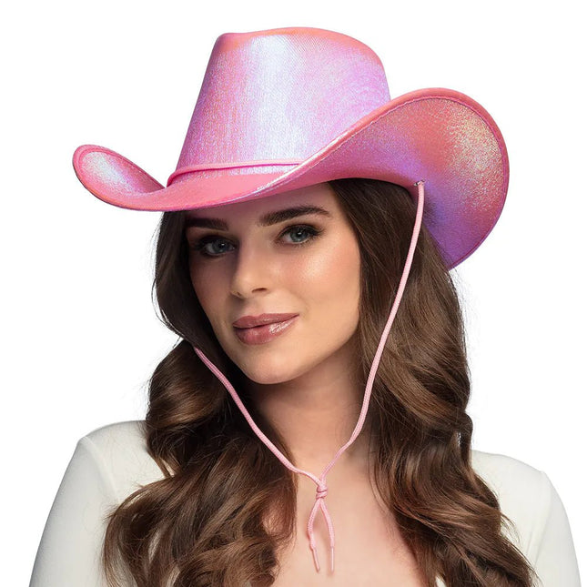 Cowboy Hoed Roze Parelmoer van Boland koop je bij Partywinkel