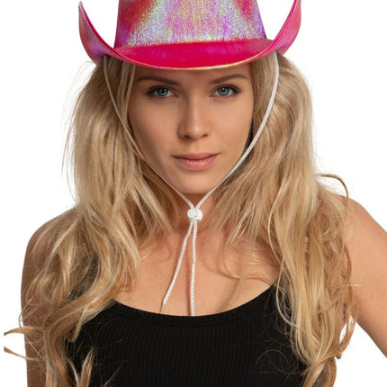 Cowboy Hoed Shiny Rood van Partychimp koop je bij Partywinkel
