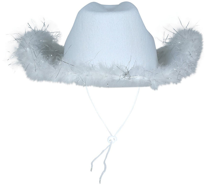 Cowboy Hoed Wit Met Boa van Fiestas Guirca koop je bij Partywinkel