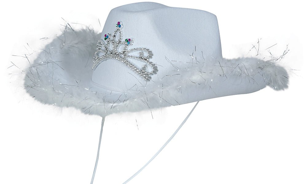 Cowboy Hoed Wit Met Boa van Fiestas Guirca koop je bij Partywinkel