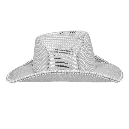 Cowboy Hoed Zilver Glinsterend van Boland koop je bij Partywinkel