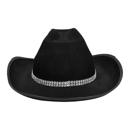 Cowboy Hoed Zwart Glitter Ster van Boland koop je bij Partywinkel