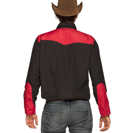 Cowboy Shirt Heren Rood van Boland koop je bij Partywinkel