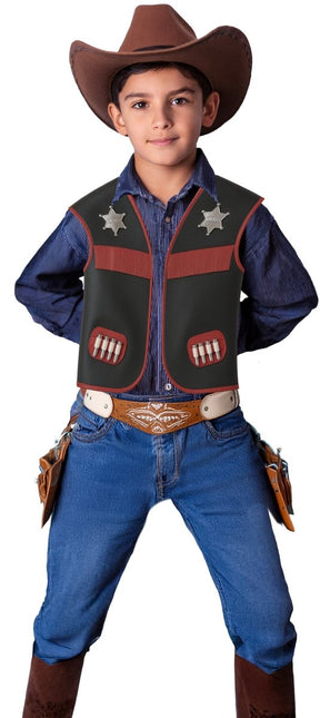 Cowboy Vest Jongen Kunstleer van Fiestas Guirca koop je bij Partywinkel