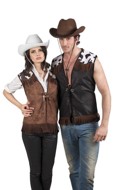 Cowboy Vest Zwart L/XL van Boland koop je bij Partywinkel