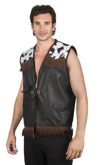 Cowboy Vest Zwart L/XL van Boland koop je bij Partywinkel