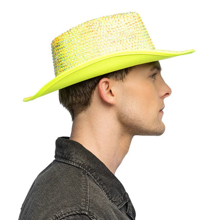 Cowboyhoed Aurora neongeel UV van Boland koop je bij Partywinkel