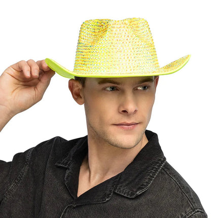 Cowboyhoed Aurora neongeel UV van Boland koop je bij Partywinkel