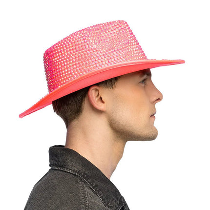 Cowboyhoed Aurora neonroze UV van Boland koop je bij Partywinkel
