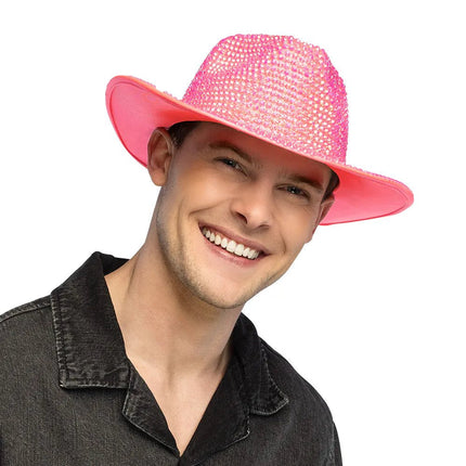 Cowboyhoed Aurora neonroze UV van Boland koop je bij Partywinkel