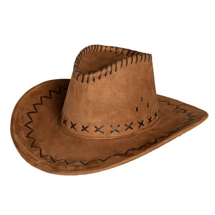 Cowboyhoed Leatherlook van Boland koop je bij Partywinkel