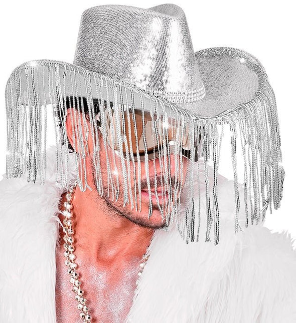 Cowboyhoed Pailletten Met Strass En Franjes van Widmann koop je bij Partywinkel