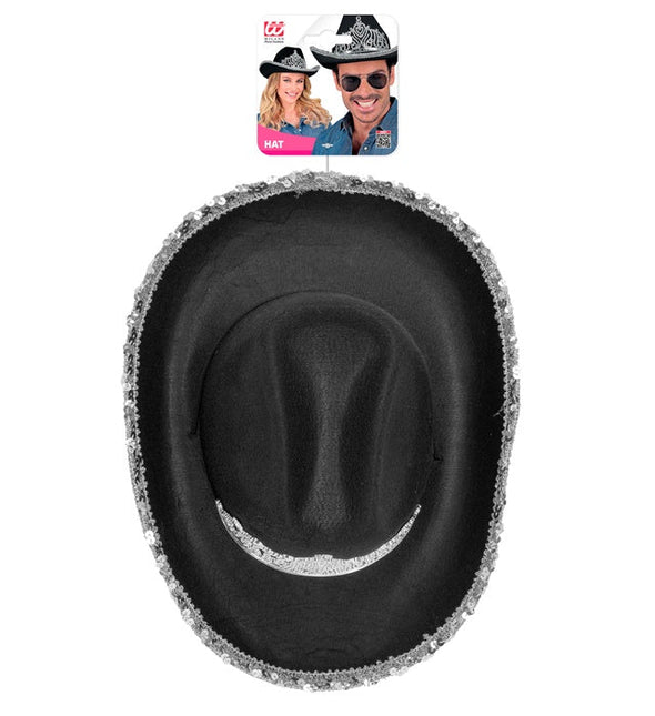Cowboyhoed Partygirl Met Tiara Zwart van Widmann koop je bij Partywinkel