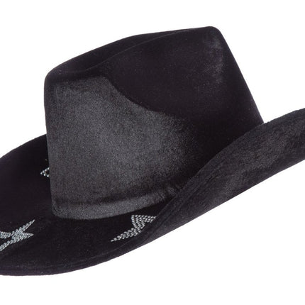 Cowboy Hoed Zwart Dames Sterren van Wilbers & Wilbers koop je bij Partywinkel