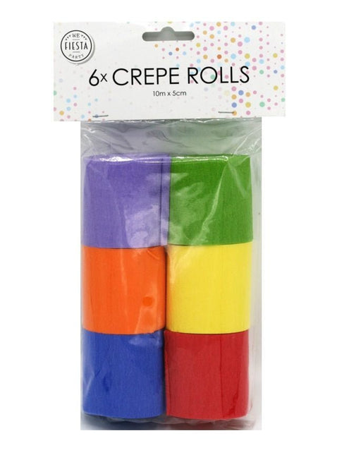 Crepe Papier Rollen Gekleurd 6st van WeFiesta koop je bij Partywinkel