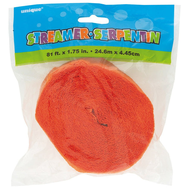 Crepe Slinger Oranje 24m van Unique koop je bij Partywinkel