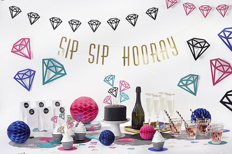 Cupcake Toppers Diamant 25,5cm 5st van Partydeco koop je bij Partywinkel