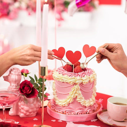 Hartjes Cupcake Toppers 11cm 6st van Partydeco koop je bij Partywinkel