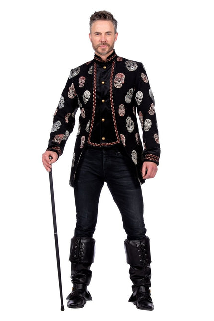 Dia De Los Muertos Jas Zwart Heren van Wilbers & Wilbers koop je bij Partywinkel